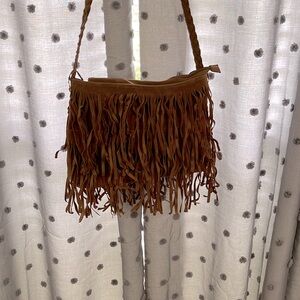Fringe brown purse
